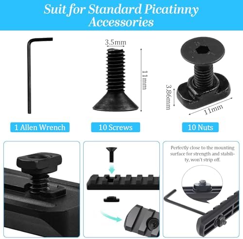 Vue 4 de Pcs Rails Picatinny Abs