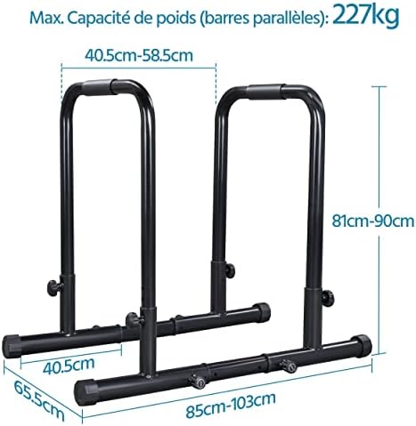 Vue 3 de Barres De Dips Ajustable