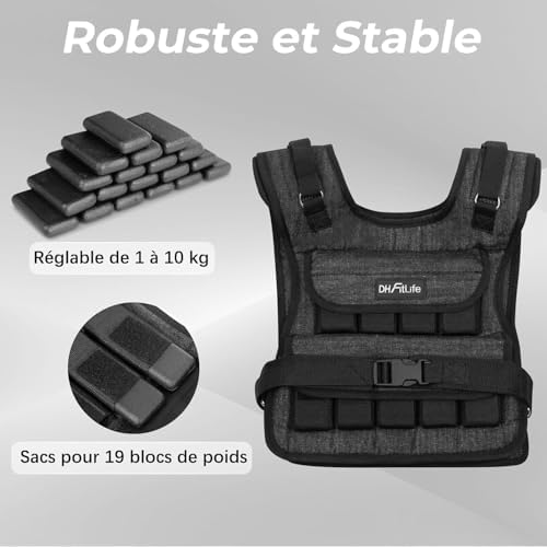 Vue 3 de Dh Fitlife Gilet Leste