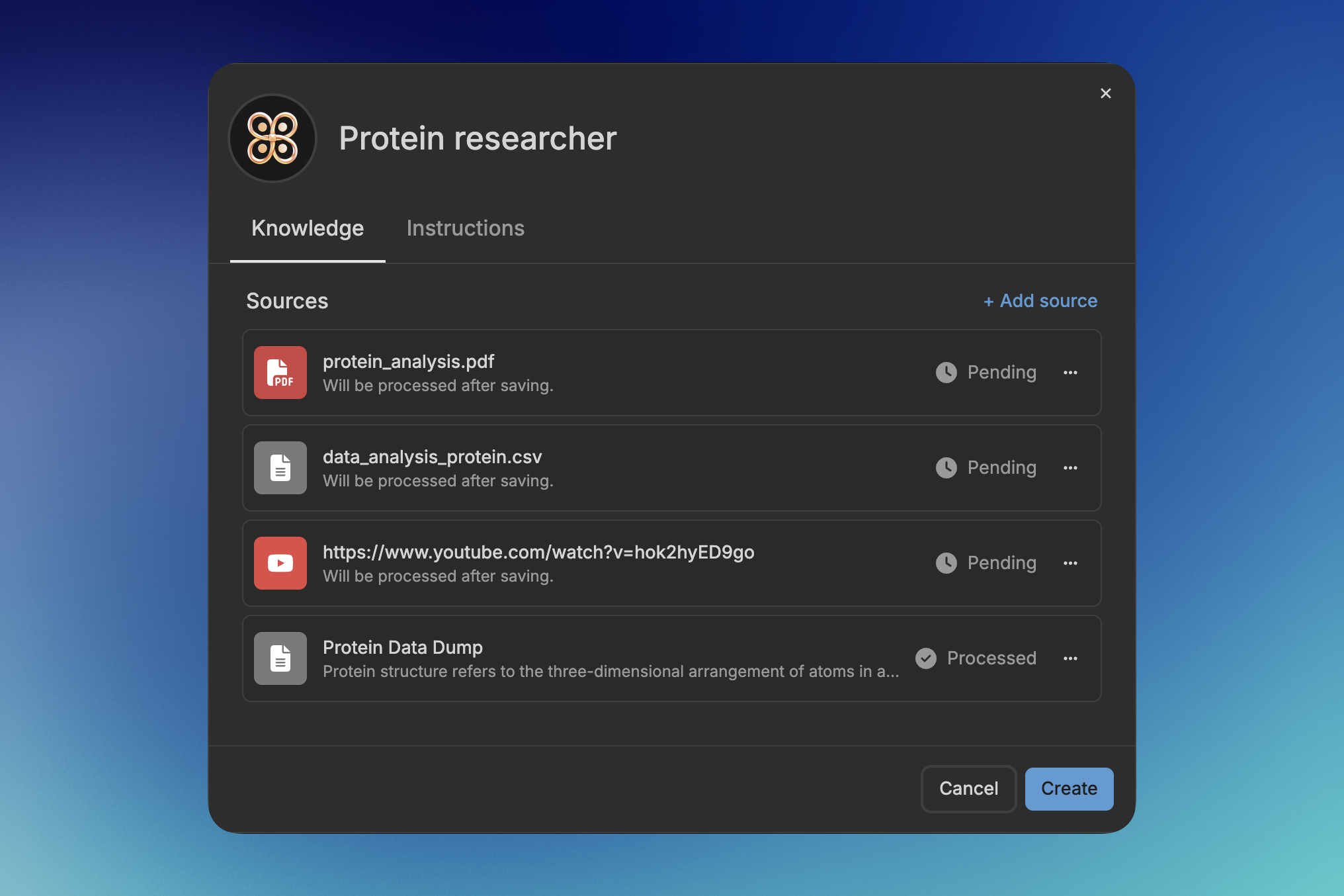 Create assistants with context