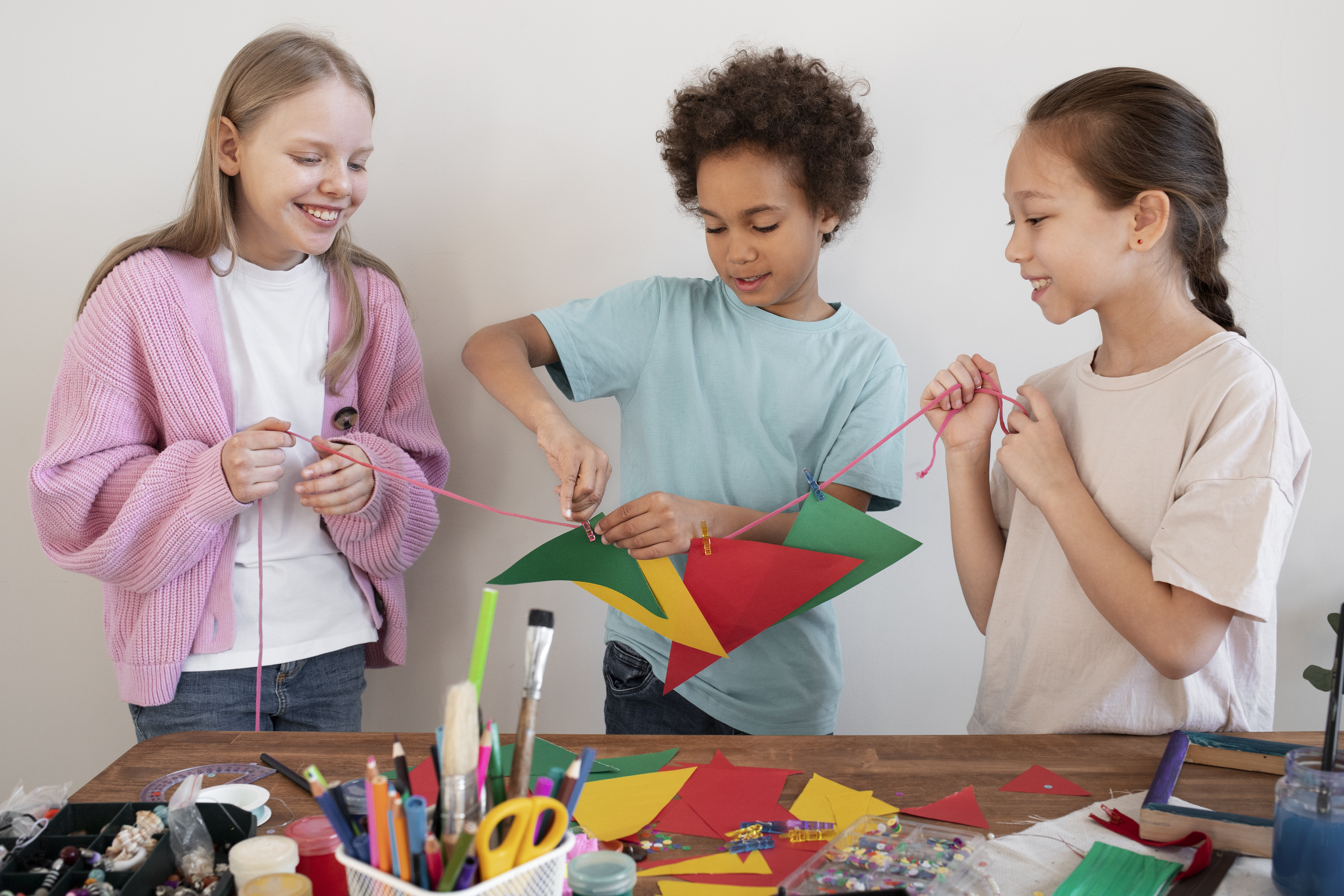 Children working on a craft project