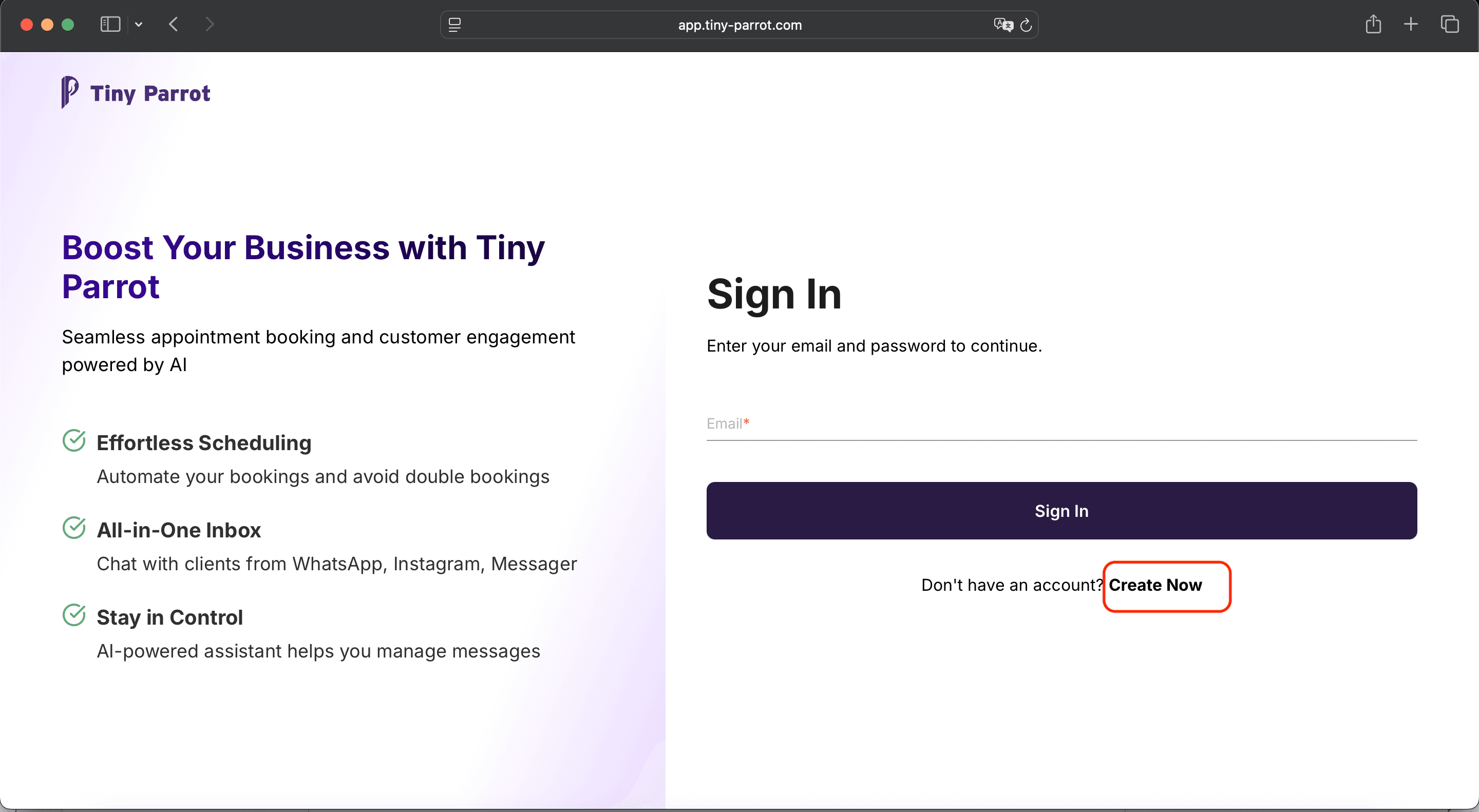 Create Now Tiny Parrot