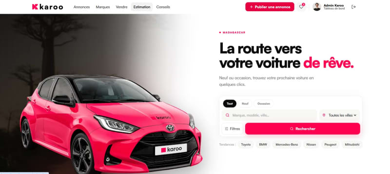 Réalisation Karoo — Marketplace automobile