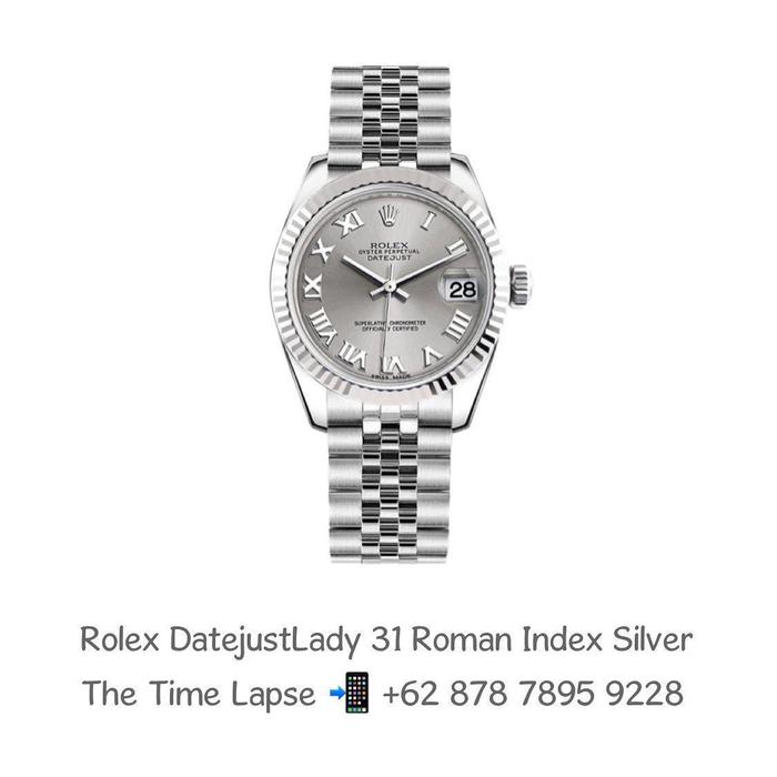 Rolex Datejust Lady 31 mm Roman Index Silver Dial Stainless Steel