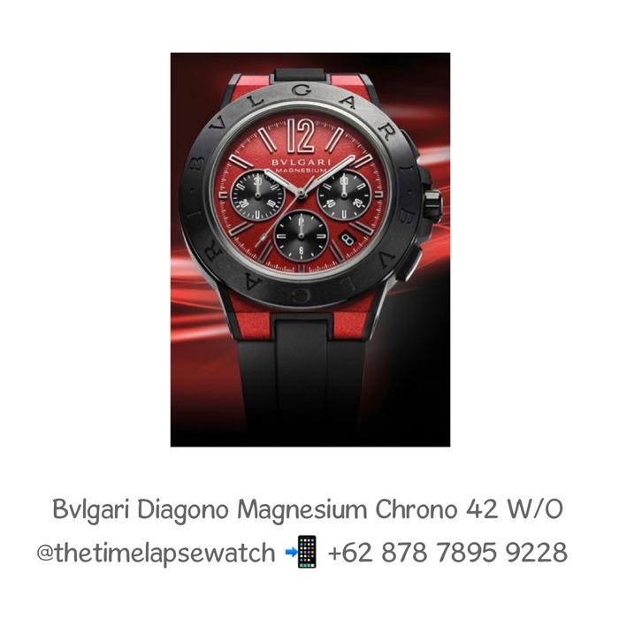 Bvlgari Diagono Magnesium Red Dial Chronograph Automatic with Rubber 42 - Watch Only