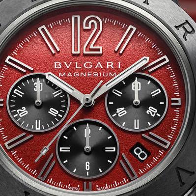 Bvlgari Diagono Magnesium Red Dial Chronograph Automatic with Rubber 42 - Watch Only thumbnail 3