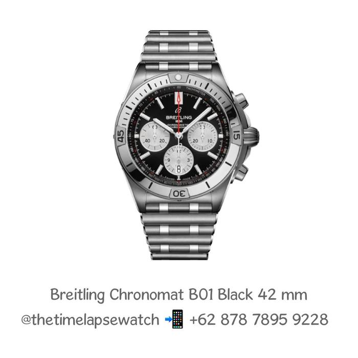 Breitling Chronomat B01, Black Dial Chronograph with Bracelet 42 mm thumbnail