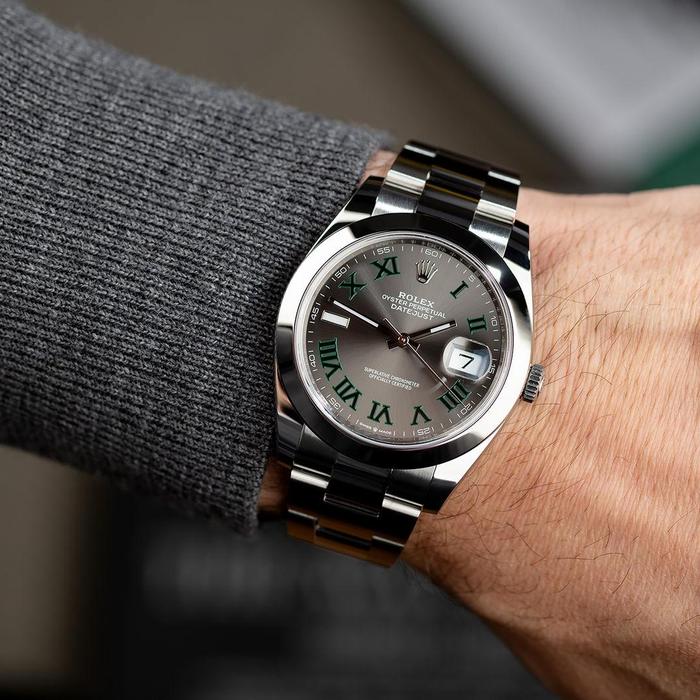Rolex New Datejust II 41m, Domed Bezel, Wimbledon Dial - New In Box thumbnail 5