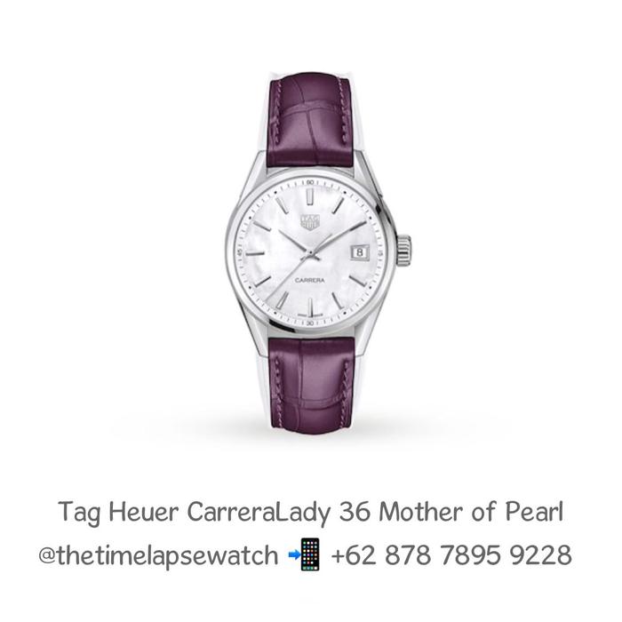 Tag Heuer Carrera Lady 36m, 'Mother of Pearl' Dial with Leather Strap