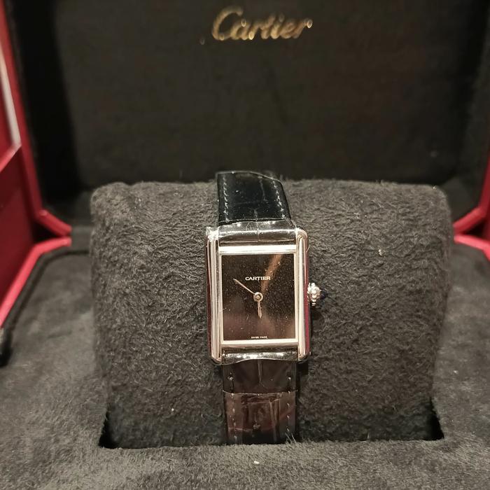 Cartier Tank Must De Black Dial Leather Quartz 22 - New in Box thumbnail 6