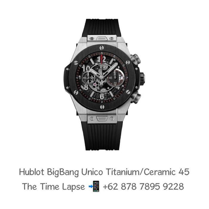 Hublot Big Bang Unico Titanium / Ceramic Bezel Chronograph Leather 45