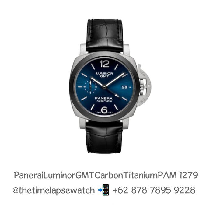 Panerai Luminor GMT Blue Dial, Carbon Bezel Titanium Sandblast PAM 1279 - 41,5 mm