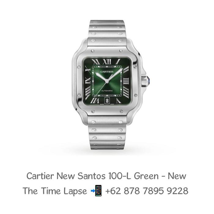 Cartier New Santos 100-L Green Dial with Bracelet - New in Box