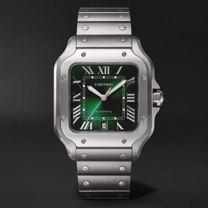 Cartier New Santos 100-L Green Dial with Bracelet - New in Box