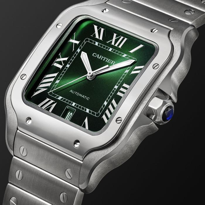 Cartier New Santos 100-L Green Dial with Bracelet - New in Box thumbnail 3