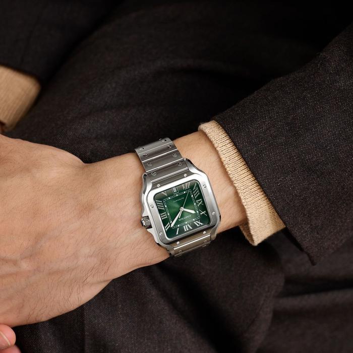 Cartier New Santos 100-L Green Dial with Bracelet - New in Box thumbnail 8