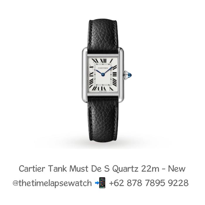Cartier Tank Must De ‘S’ with Leather Quartz 22m - New in Box