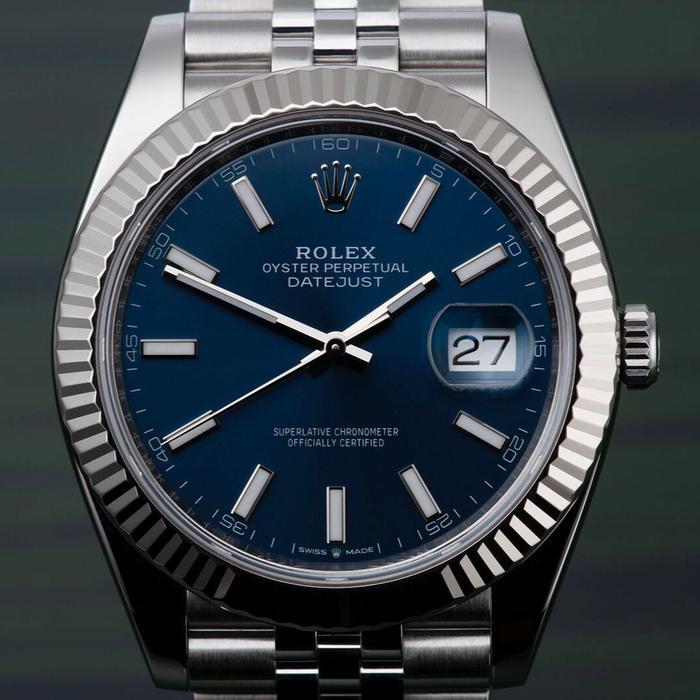 Rolex New Datejust II 41 mm Stick Index Blue Dial Stainless Steel Jubilee