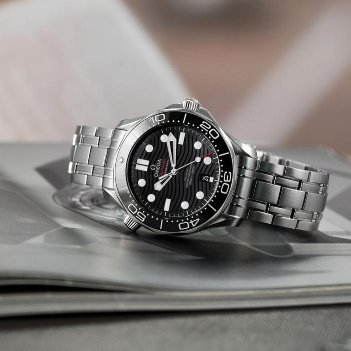 Omega Seamaster Diver 300M, Black Wave Dial with Black Ceramic Bezel Bracelet - 2024