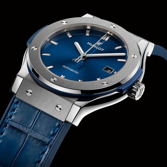 Hublot Classic Fushion Blue Dial Titanium 42m - New in Box