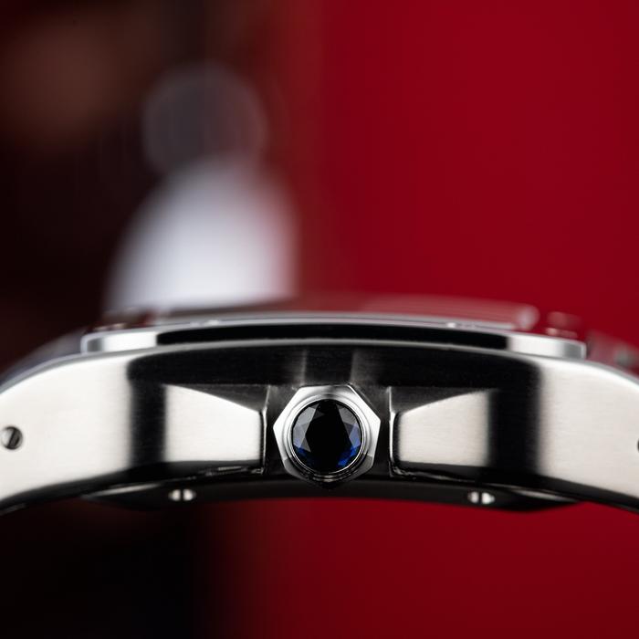 Cartier Santos 100-M Stainless Steel Black Leather thumbnail 4