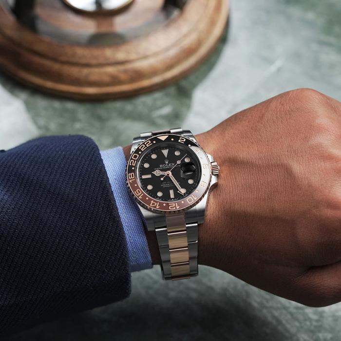 Rolex GMT Master II, Brown & Black Ceramic Steel & 18K Rose Gold thumbnail 8