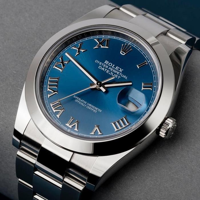 Rolex Datejust II 41m, Roman Index Blue Dial Domed Bezel Oyster
