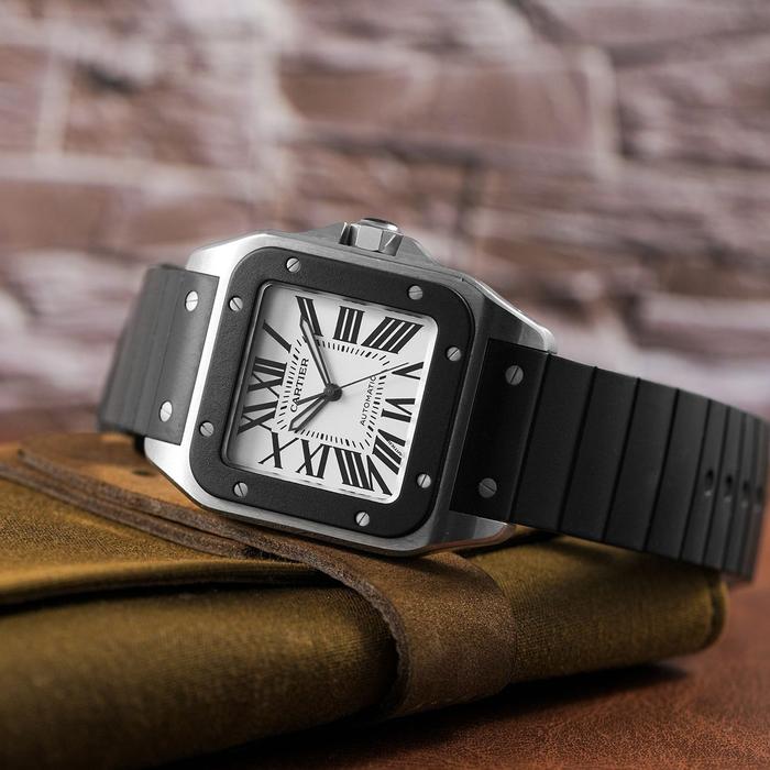 Cartier Santos 100-L Rubber thumbnail 4
