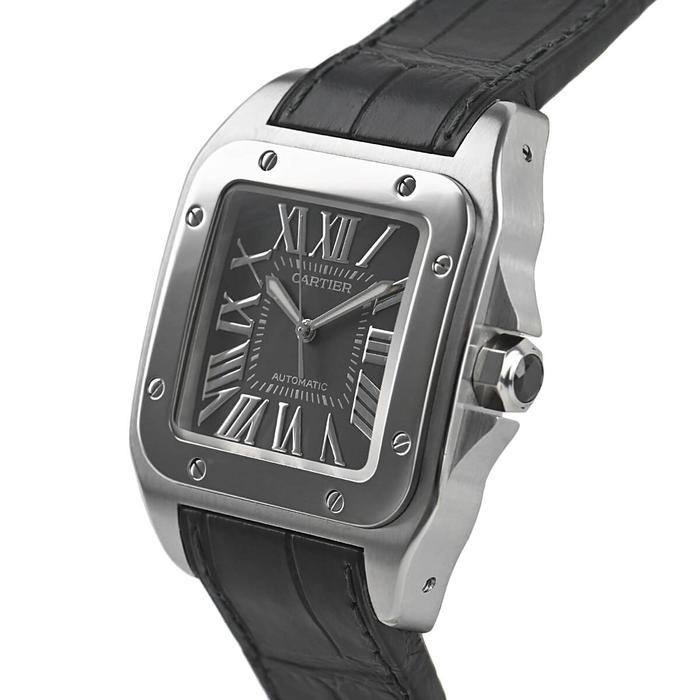 Cartier Santos 100-L Grey Dial Stainless Steel 38 mm thumbnail 4