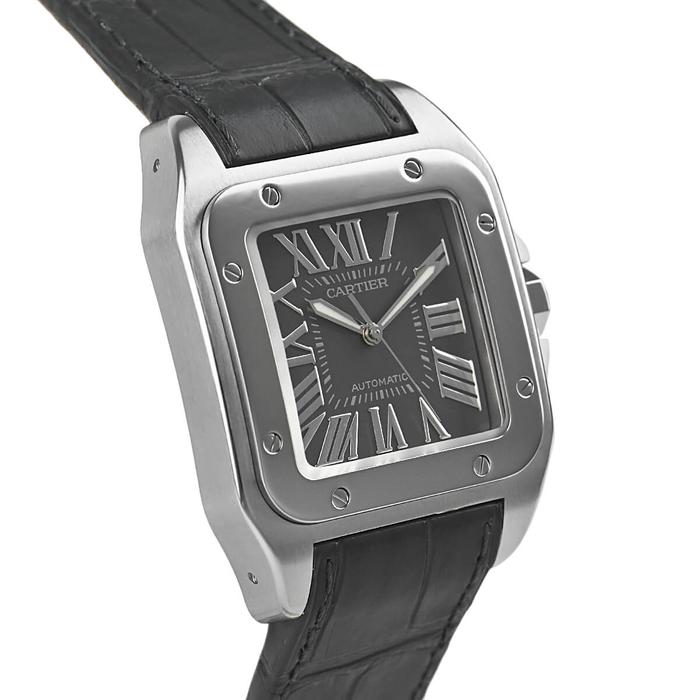 Cartier Santos 100-L Grey Dial Stainless Steel 38 mm thumbnail 5