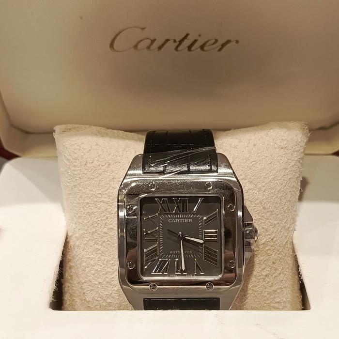 Cartier Santos 100-L Grey Dial Stainless Steel 38 mm thumbnail 6
