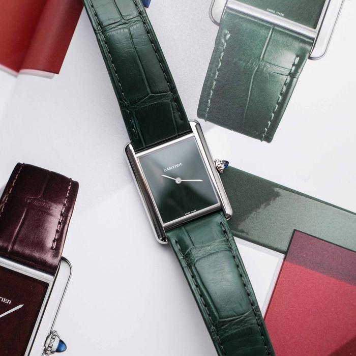 Cartier Tank Must De Green Dial with Leather Quartz 33m - New in Box thumbnail 3