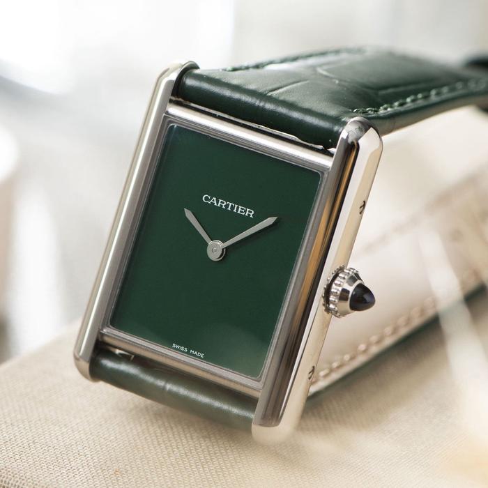 Cartier Tank Must De Green Dial with Leather Quartz 33m - New in Box thumbnail 4