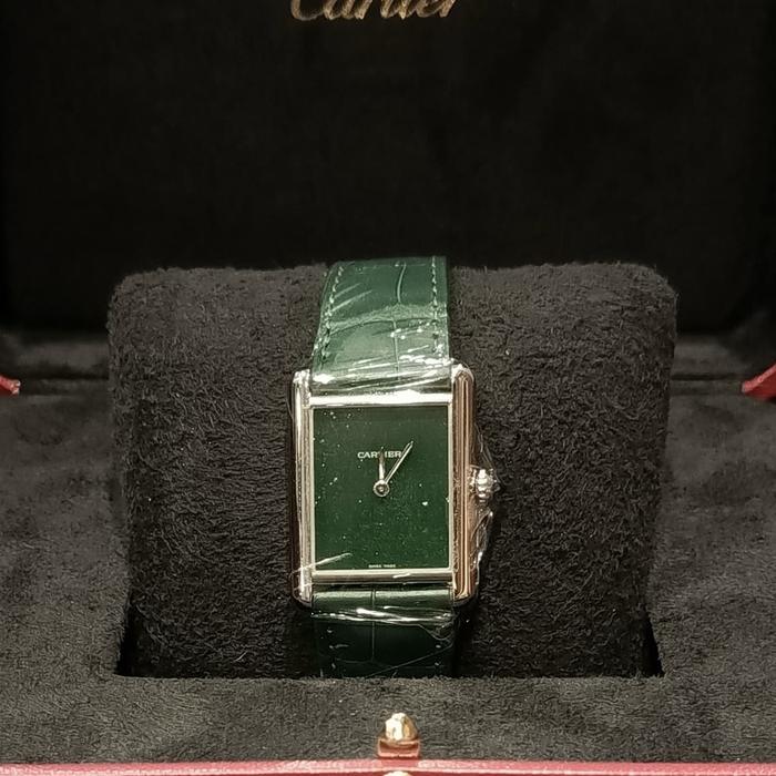 Cartier Tank Must De Green Dial with Leather Quartz 33m - New in Box thumbnail 6