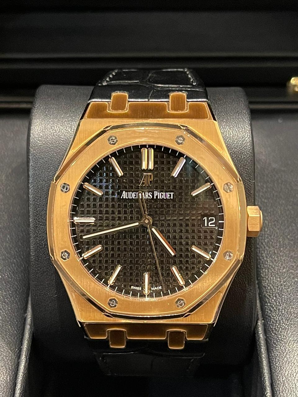Audemars Piguet Royal Oak 15500OR Black Dial 18K Rose Gold - New in Box