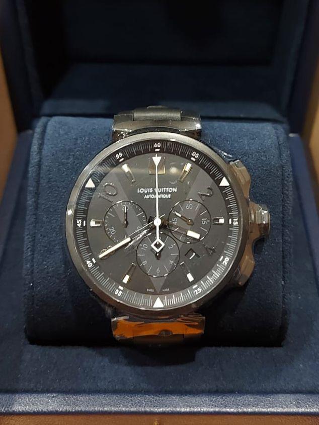 Louis Vuitton Tambour All Black with Rubber Automatic 46