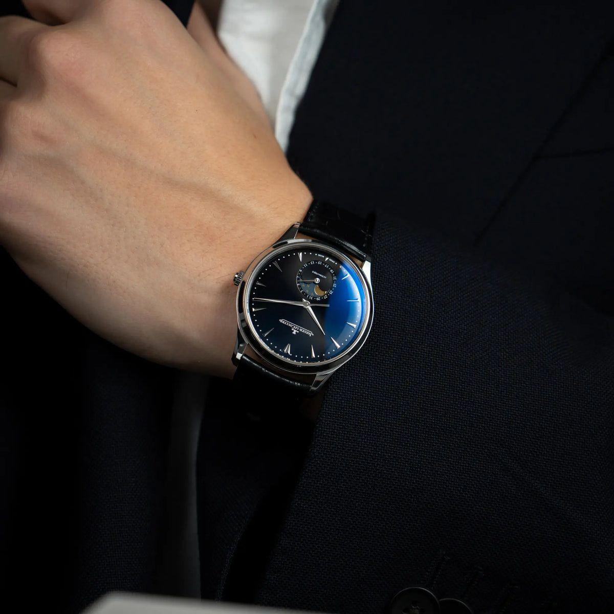 Jaeger LeCoultre Ultra Thin Moonphase Black Dial 39m