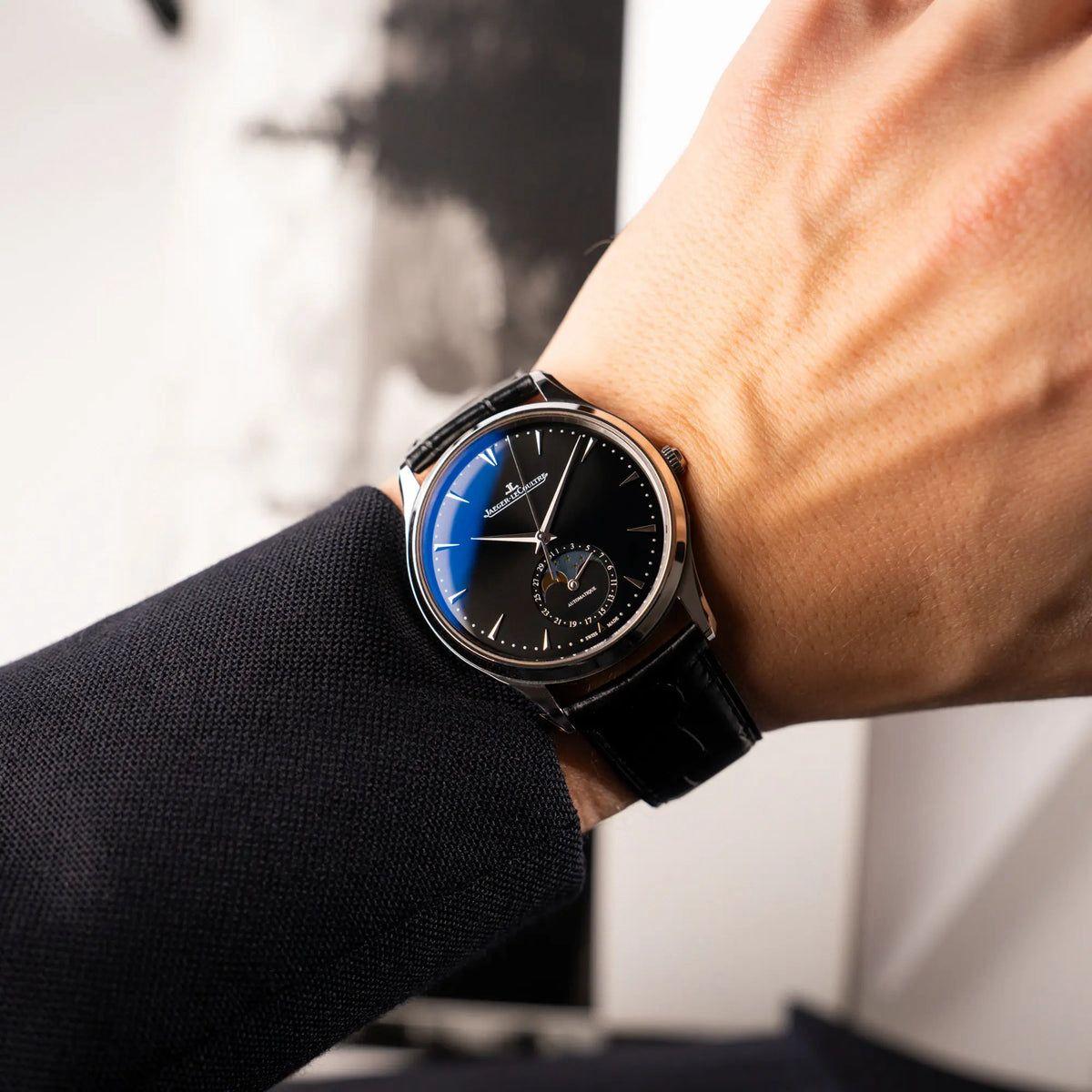 Jaeger LeCoultre Ultra Thin Moonphase Black Dial 39m thumbnail 3