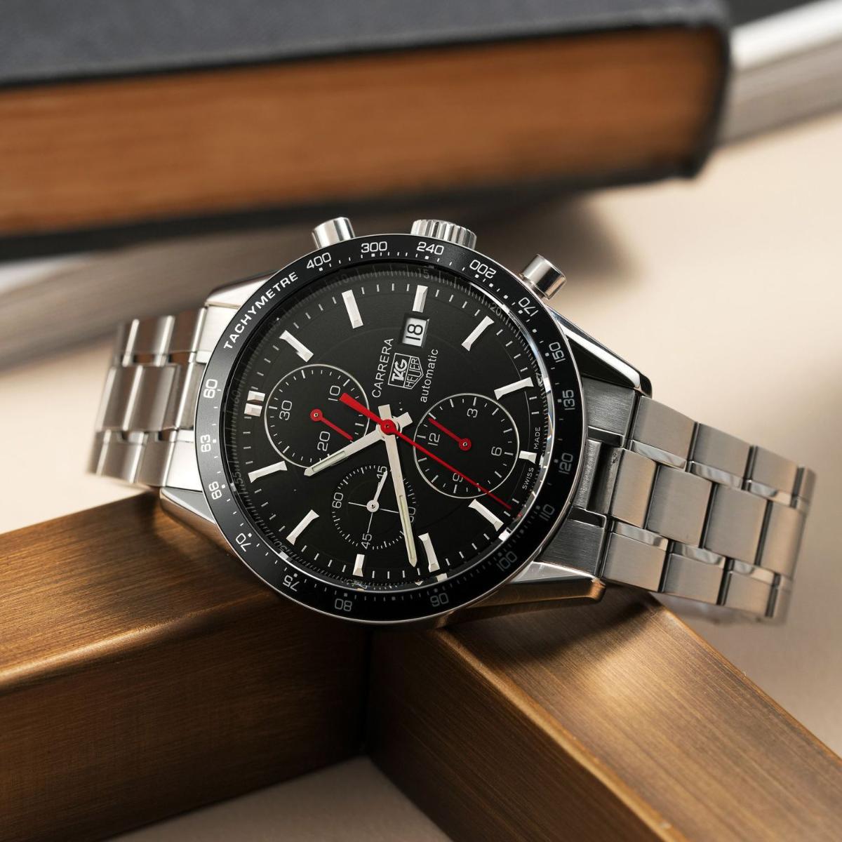 Tag Heuer Carrera Black Cal.16 Red Hands Chronograph 41