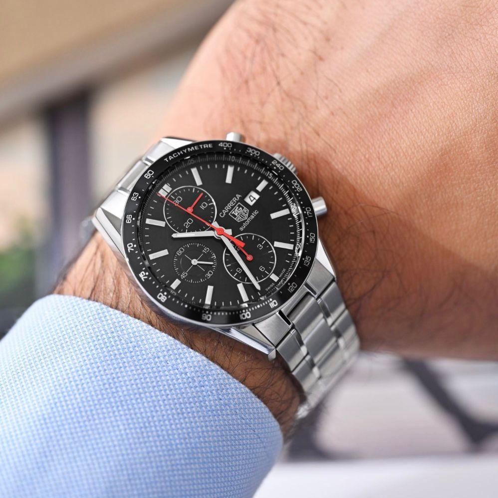 Tag Heuer Carrera Black Cal.16 Red Hands Chronograph 41