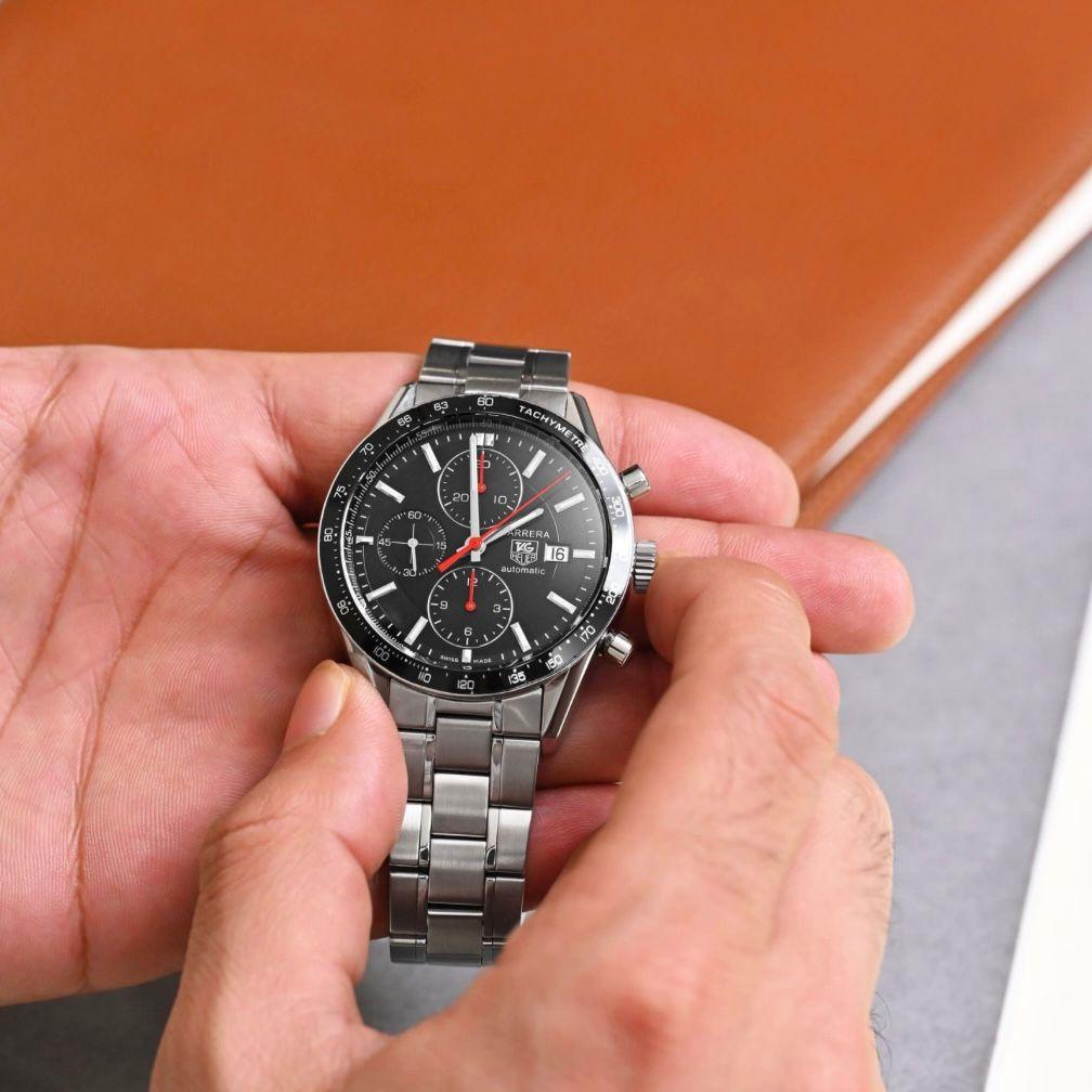 Tag Heuer Carrera Black Cal.16 Red Hands Chronograph 41 thumbnail 3