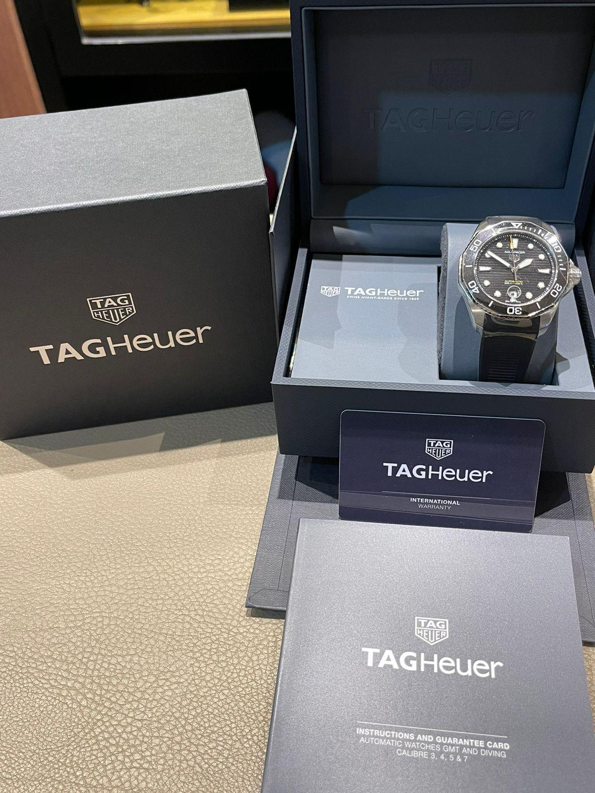 Tag Heuer Aquaracer Black Professional 300M, Bezel Ceramic with Date Rubber 43 - New in Box thumbnail 3