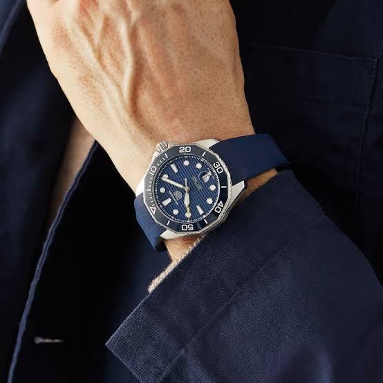 Tag Heuer Aquaracer Blue Wave Dial Professional 300M, Bezel Ceramic with Date Rubber 43 - New in Box