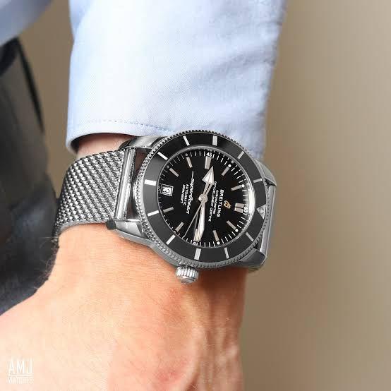 Breitling SuperOcean Heritage B20 Black Dial Ceramic Bezel with Mesh Bracelet 42m - New in Box thumbnail 3