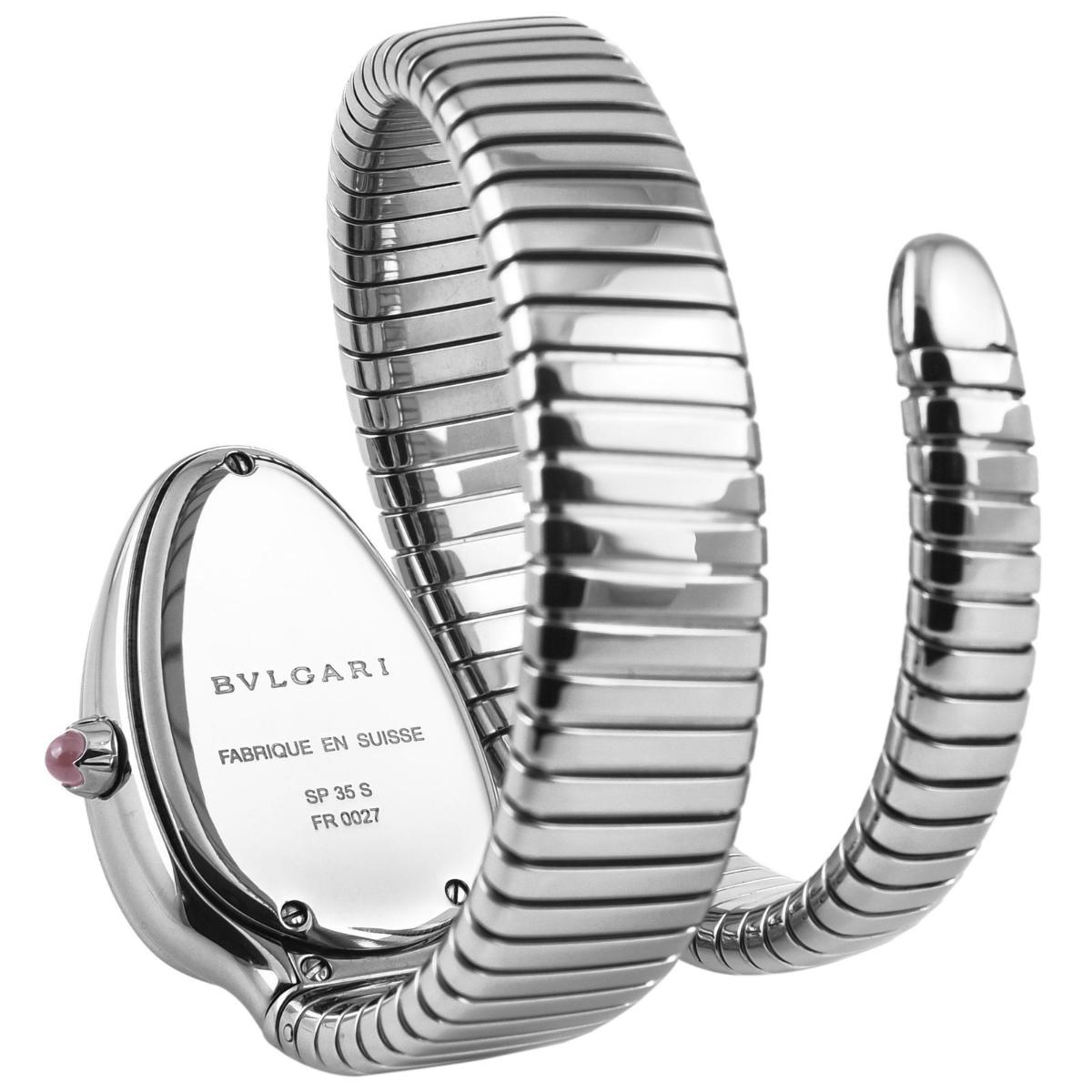 Bvlgari Serpenti Tubogas, Diamonds Bezel with '1 Curve' Stainless Steel 35 - New in Box thumbnail 3
