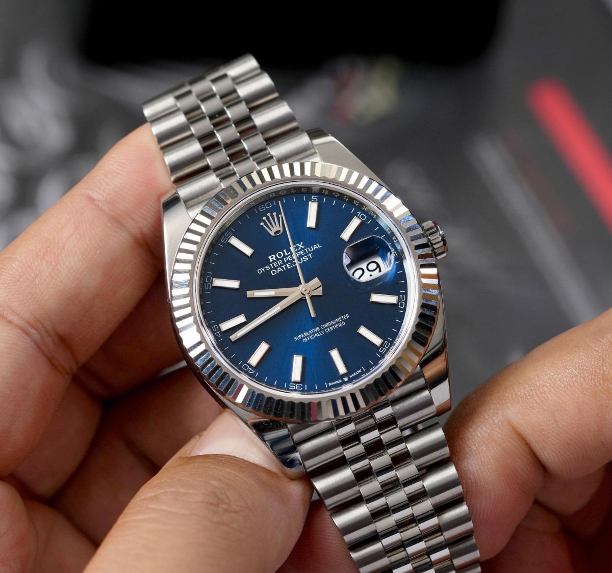 Rolex New Datejust II 41 mm Stick Index Blue Dial Stainless Steel Jubilee thumbnail 3