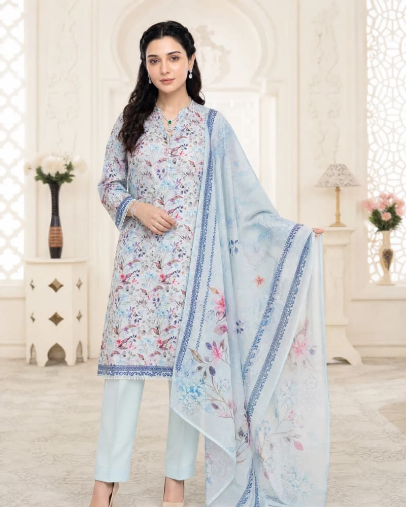 3pcs Un-Stitched Printed Lawn [D-5135]