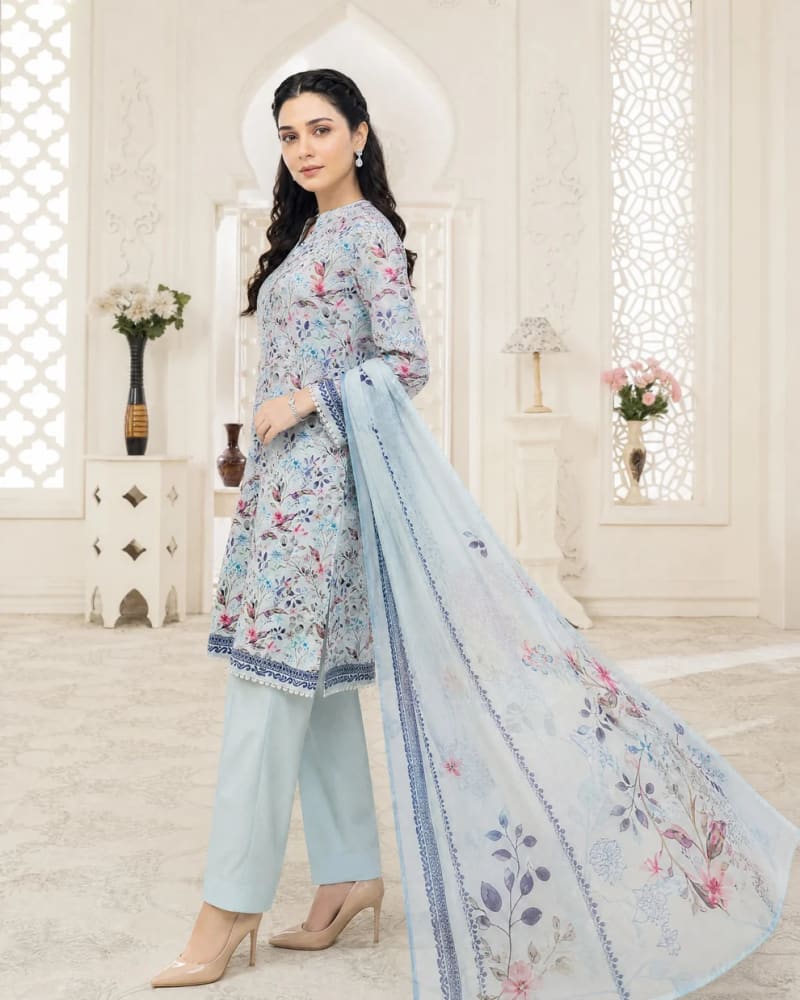 3pcs Un-Stitched Printed Lawn [D-5135]