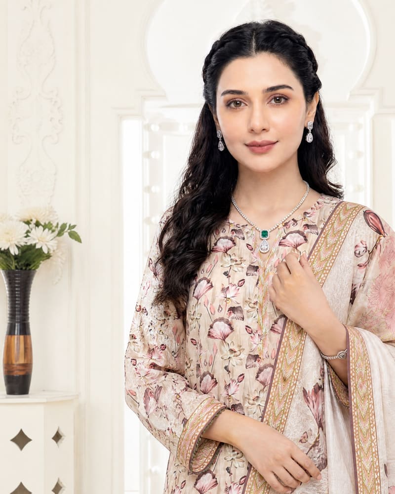3pcs Un-Stitched Printed Lawn [D-5134]