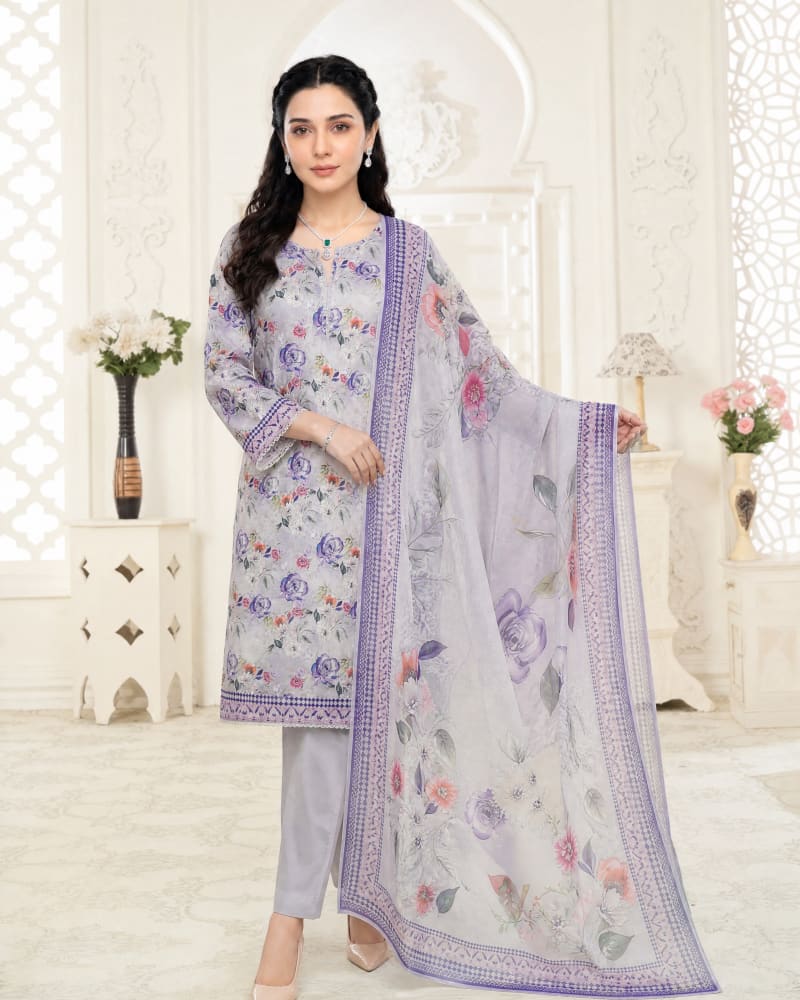 3pcs Un-Stitched Printed Lawn [D-5137]